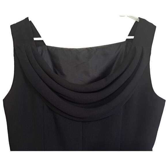 Virgo Women's 12 Black Sleeveless Sheath Dress Drape Back Office - Picture 5 of 8